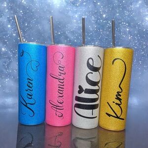 2 Personalized Sparkle 20 oz Tumblers